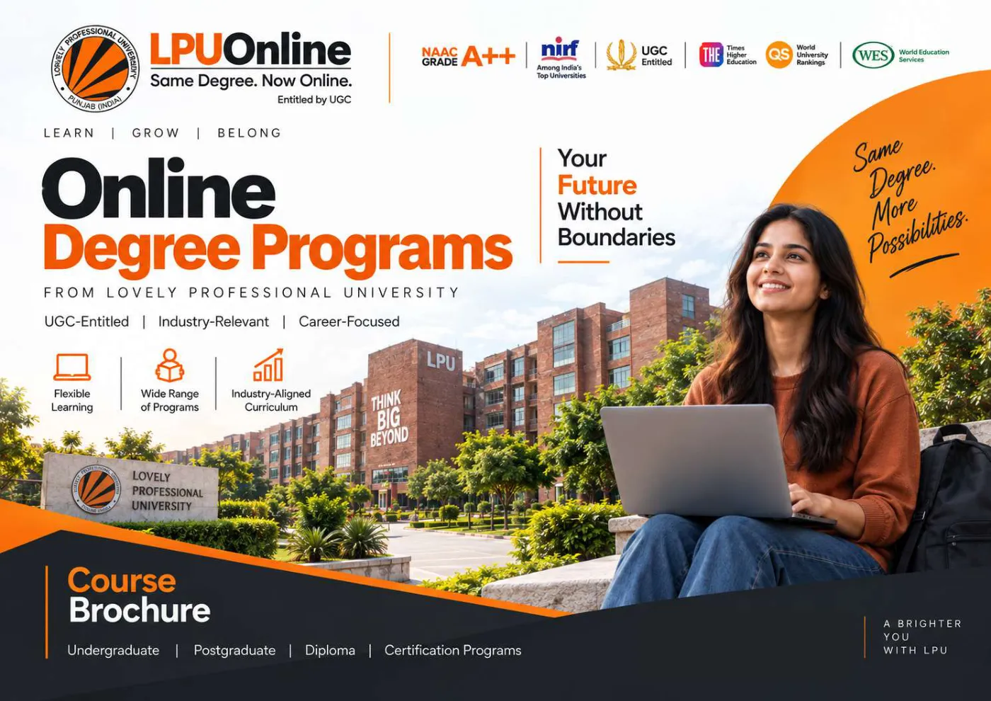 Lovely Professional University — course brochure, page 1. Open the PDF for full-size reading.